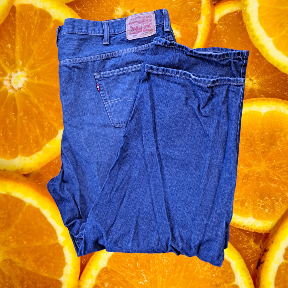 Levi Red Tag 550 Straight Leg Blue Jeans Size 52x29